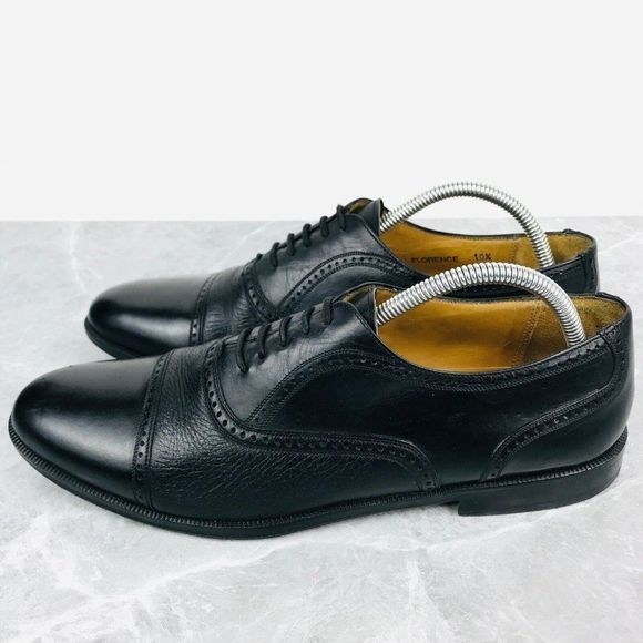 Mezlan Florence Mens Size 10.5‎ B Shoes Black Leather Oxford Cap toe dress shoes main image 10